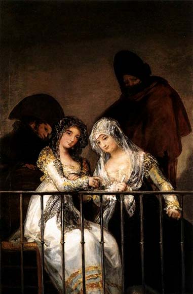 Francisco de goya y Lucientes Majas on Balcony